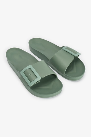 Penti Yeşil Big Buckle Terlik