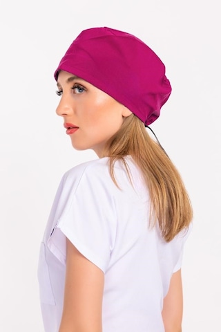 Unisex Düz Koyu Pembe Doktor Hemşire Hastane Medikal Cerrahi Bonesi Pembe