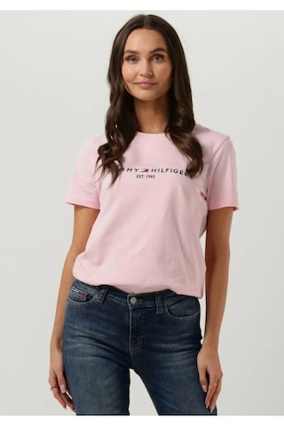 Tommyhilfiger Organik Pamuk Bayan T-shirt Pembe - Pudra