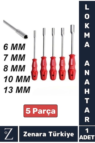 Ergonomik Kaymaz Kauçuk Sap Tamir Montaj Somun 6/7/8/10/13/mm Tornavida Lokma Anahtar 5'li Set Ergonomik Kaymaz Kauçuk Sap Tamir Montaj Somun 6/7/8/10/13/mm Tornavida Lokma Anahtar 5'li Set