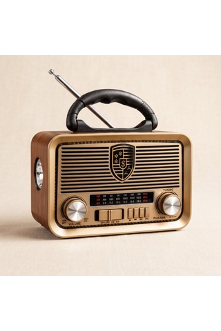 Premium Solar Panelli Led Fenerli Radyo Nostaljik Tasarım Şarjlı Bluetooth Ses Sistemi Retro Tarz