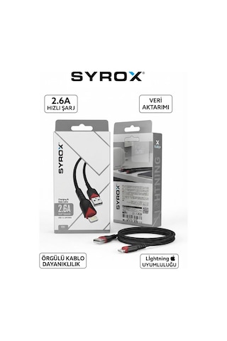 C93 2.6a Hızlı Şarj Ve Data Kablosu, Usb-a To Lightning Dayanıklı Örgülü Kablo - Siyah C93 2.6a Hızlı Şarj Ve Data Kablosu, Usb-a To Lightning Dayanıklı Örgülü Kablo - Siyah