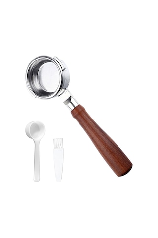 58mm Dipsiz Portafilter 2 Kulaklı Expresso Dipsiz Çıplak Kahverengi Kahverengi