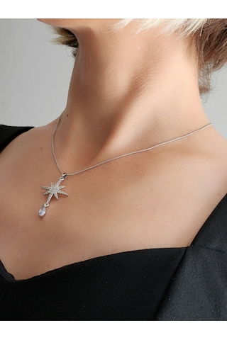 Kuzey Kutup Yıldızı Figürlü Silver Gümüş Renkli Kolye