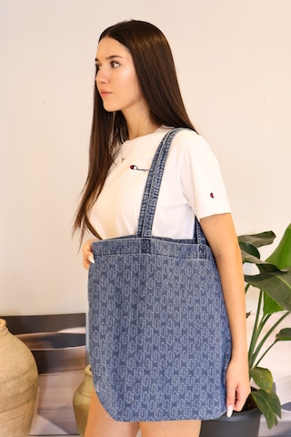İcone Bag Desenli Yıkamalı Denim Kadın Çantası, Geniş Hacimli, Desenli El Ve Omuz Bez Çanta Shopper J.mavi