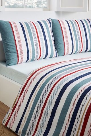 Floretta Tracejada Çift Kişilik Nevresim Takımı MAVI