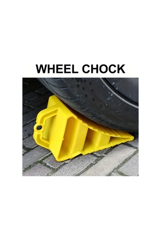 Elmpaly Sarı Kaymaz Tekerlek Takozu Taşıma Kulplu Karavan Karavana Araba Kamyon