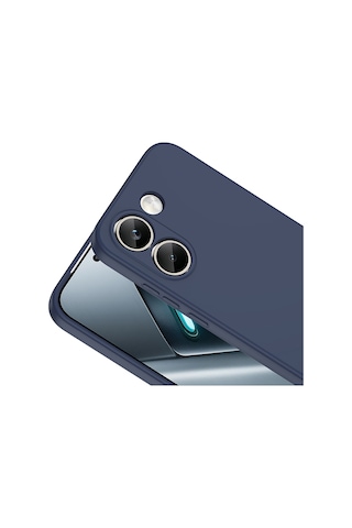Xiaomi Poco X8 Pro Uyumlu Içi Kadife Lansman Kılıf Ve Şeffaf Temperli Cam Ekran Koruyucu Lacivert