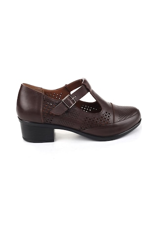 Castle Black 24565 Hakiki Deri Günlük 4 Cm Topuklu Kadın Ayakkabı 001