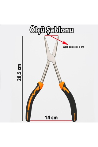 Uzun Düz Kargaburun Pense 11 İnç Profesyonel İnce Uçlu El Aleti Elektrikçi Hobi Atölye Kullanımı
