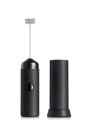 Fastbuy Mini Elektrikli Süt Köpürtücü Çırpıcı - Çift Başlıklı, Güçlü Motorlu, Paslanmaz Çelik, Şık, Kahve Yapımı Pratik El M Siyah