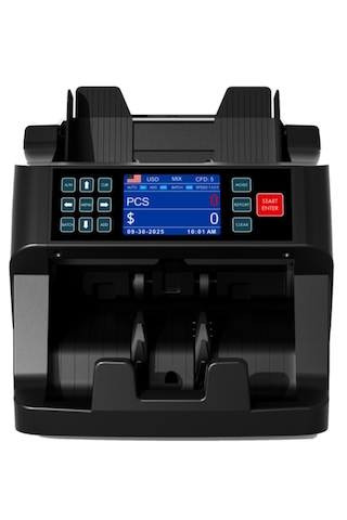Mixpro 130 Profesyonel Üstten Beslemeli 9 Ülke Karışık Sayım Para Sayma Makinesi Çift Cıs Sensörlü