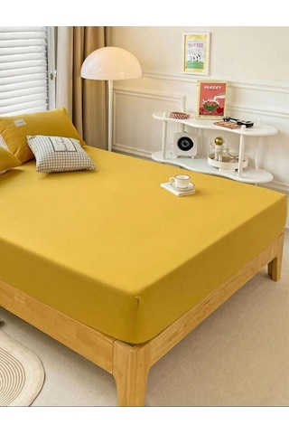 Totem Ranforce Yastık Kılıflı Lastikli Çarşaf Takımı 180 X 200 Battal Boy Sarı