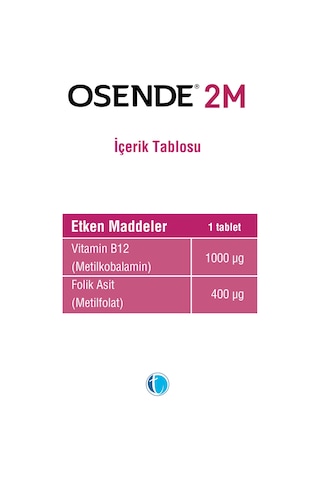 Osende 2M Metilfolat Metilkobalamin 30 Tablet