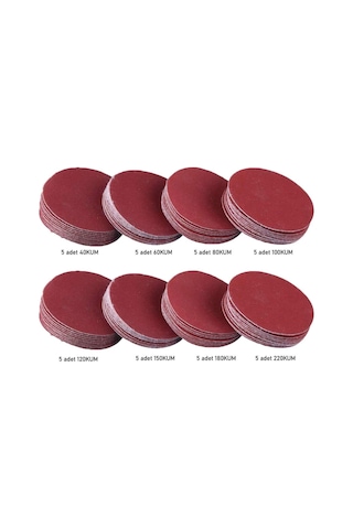 42 Parça 115 Mm Cırt Zımpara Seti + Matkap Aparatı