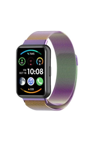 Huawei Watch Fit 2 Uyumlu Metal Hasır Manyetik Kordon Paslanmaz Çelik, Şık & Dayanıklı