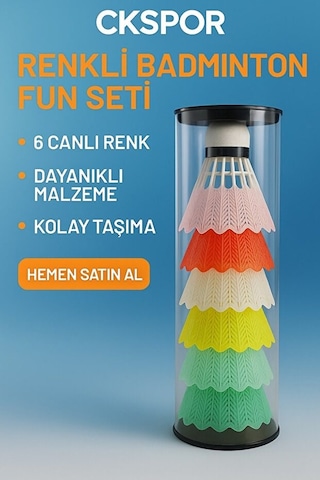 Badminton Topu 6 Lı Yeni Renkli Renkli Tüy Top Seti