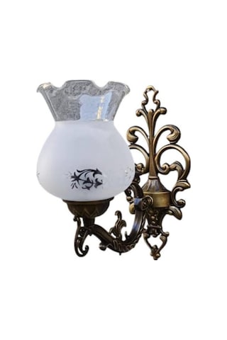 Tekli Elbe Aplik Eskitme Beyaz Camlı Kahverengi