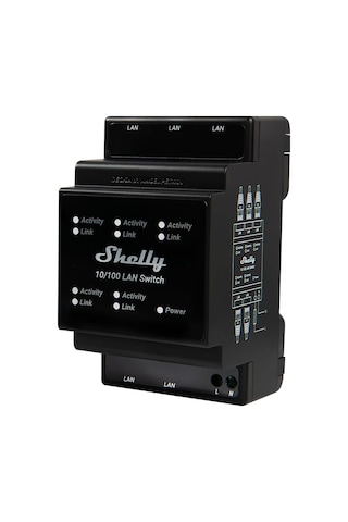 Shelly Lan Switch Dın Rayı İçin Ethernet Ağ Anahtarı 10/100 Mbps 5 Rj45 Bağlantı Noktası 110 V - 230 V Ek Adaptör Gerekmez Kolay Kurulum Tak Ve Çalıştır