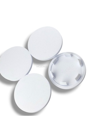 4'lü Set 65 Mm Dış Çap 56 Mm İç Çap Beyaz Logosuz Jant Göbeği Kapağı