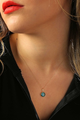 Moom Mücevherat Kadın 14 Ayar Altın Nazar Göz Kolye N11.40311