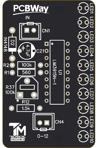 10 Ledli Vu Metre Devresi - VU Meter - LM3915N