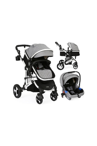Yoyko Ultimate Travel Sistem Bebek Arabası 3 İn 1 Gri Silver Gri