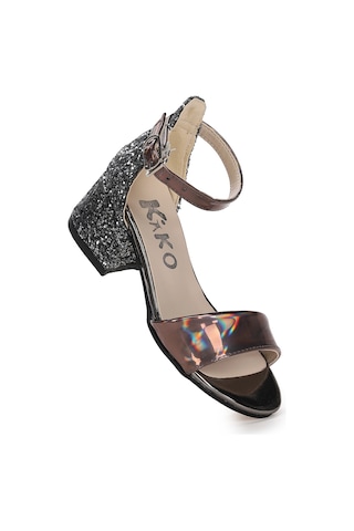 Kiko Kids Sheila Ayna Çam Günlük Kız Çocuk 3 Cm Topuklu Sandalet Abiye Ayakkabı Gümüş