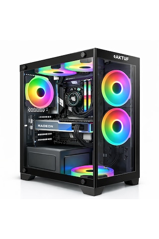 Aktuf Ronin Siyah 3 Rgb Fanlı 600w Power Supply M-atx Gaming Oyuncu Bilgisayar Kasası