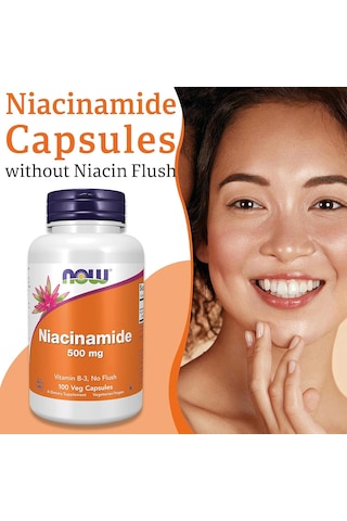 Now Foods Niacinamide 500 MG 100 Kapsül