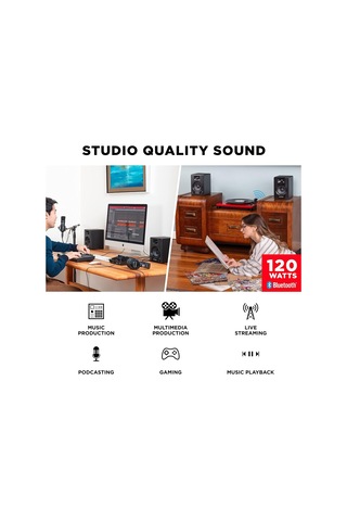 Bx4bt 4.5 Bluetooth Stüdyo Monitör Çifti Kayıt, Düzenleme, Multimedya İçin Kablosuz Bluetooth Pc Hoparlörleri,
