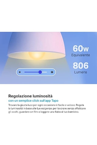 Tapo L510e Ayarlanabilir Işık Seviyeli Akıllı Wı-fı Led Ampul 2700k Warm White Çok Renkli