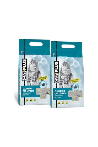 CatPlus Aktif Karbon Topaklaşan Bentonit Kedi Kumu 2 x 10 L