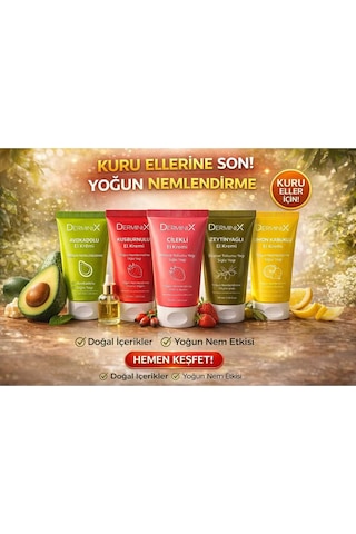 El Kremi Seti 5'li 50 Ml Avokado, Çilek, Kuşburnu, Zeytinyağı, Limon Yoğun Nem