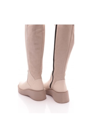 Dgn 22535-22k Kadin Kalin Taban Fermuarli Knee High Çizme Beyaz Kırık