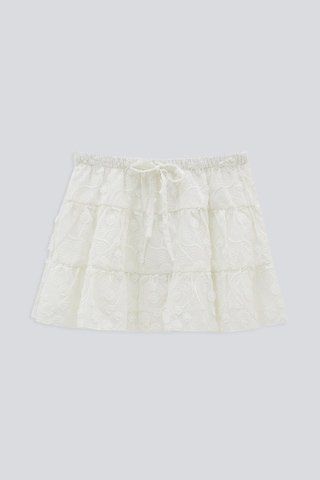 (KIDS GIRL) DOKULU DANTEL KISA ETEK Krem