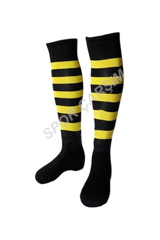 Tam Profesyonel Zebra Futbol Çorabı,Tozluk,Konç Sarı-Lacivert