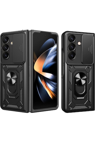 Samsung Uyumlu Galaxy Z Fold 7 Kılıf Kamera Korumalı Sürgülü Tank Kapak