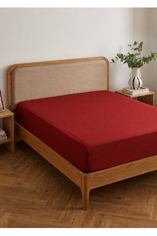 Bella Maison Premium Tencel King Size Lastikli Saten Çarşaf Bordo 180x200x35 Cm Bordo