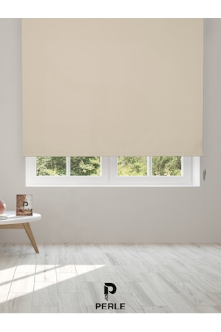 Br Perle Home Ekru Rengi Düz Mekanize Stor Perde Yüksek Kalite Metropol Serisi Ekru