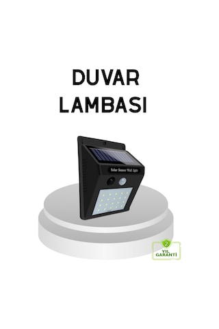 20 Led Güneş Paneli Aydınlatma - Fotoselli Ve Hareket Algılamalı Dış Mekan Duvar Lambası Renkli