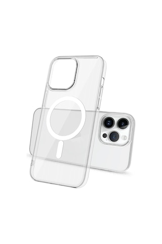 Apple Uyumlu iPhone 17 Kılıf Kablosuz Şarj Ve Magsafe Destekli Slimsafe Premium Sert Pc Silikon Kapak Şeffaf