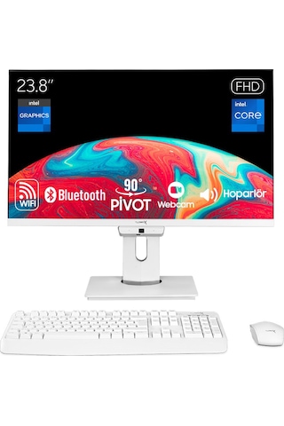 Turbox Tax1899 İ5 6400 16gb Ram 512gb Ssd 23.8 İnç Fhd Pivot Wifi Bt Webcam All İn One Pc