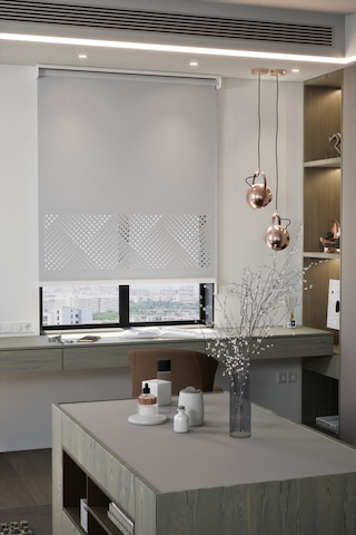 Lazer Kesim Mat Stor Perde, Lazer Kesimli Modern Serisi, M-3005 Gri Renk Gri Gri
