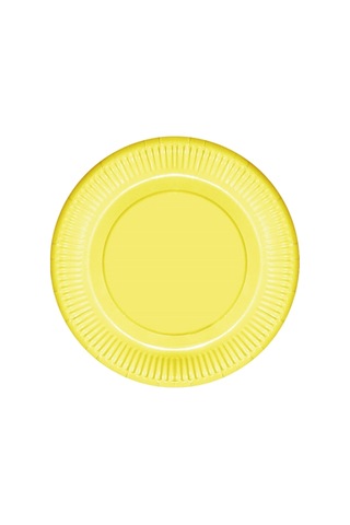 Sarı Makaron Karton Tabak 23 CM 8'li