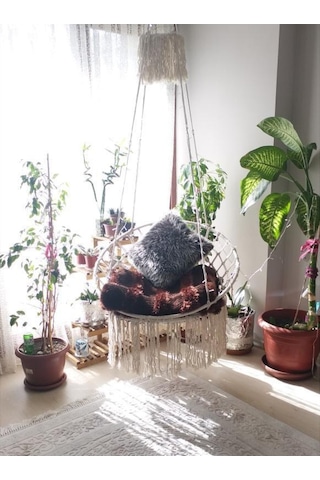 Aytekno16 Aslanbutik Pamuk İp Makrome Özel Örgü Salıncak Hamak