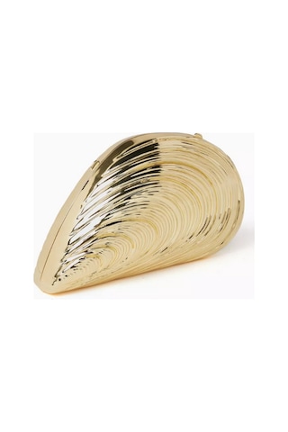 Simkhai Bridget Oyster Shell Metal El Çantası, Simkhai, Zarif & Şık Altın