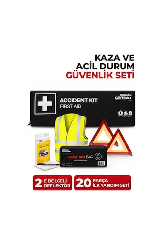 Araç Acil Durum Ve Kaza Seti 20 Parça İlk Yardım