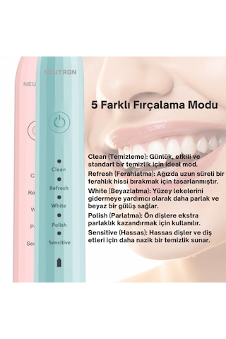 Neutron Şarjlı Sonik Diş Fırçası, Şarjlı Yeşil Diş Fırçası