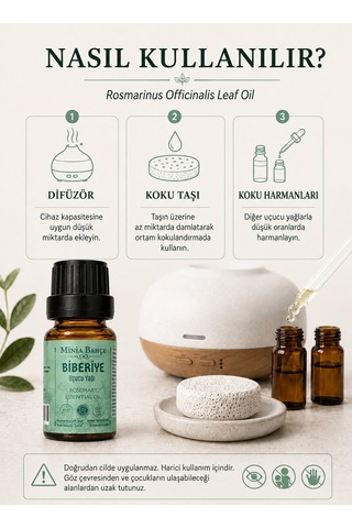 Biberiye Uçucu Yağı, %100 Saf, 10ml 10 ML